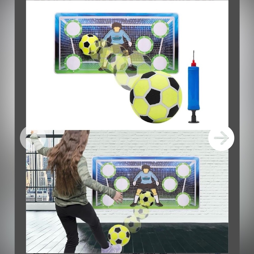 New Kids Indoor Soccer Goal Set with Ball and Pump